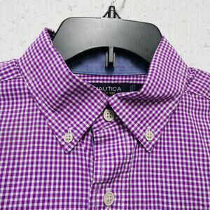 Nautica men's medium‎ long-sleeve button-up shirt top